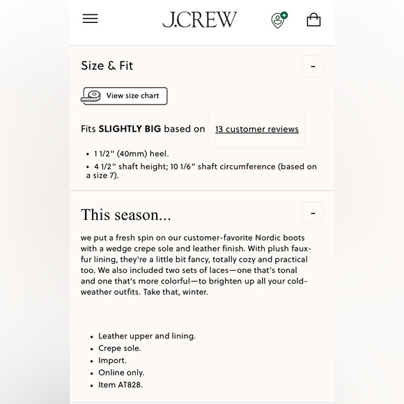 New J. Crew Leather Winter Wedge Boots - Size 8 - Picture 16 of 16